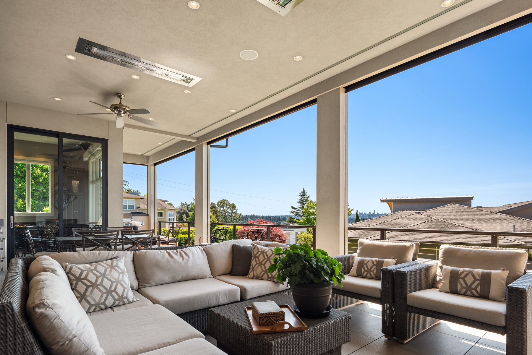 Covered deck and outdoor living space