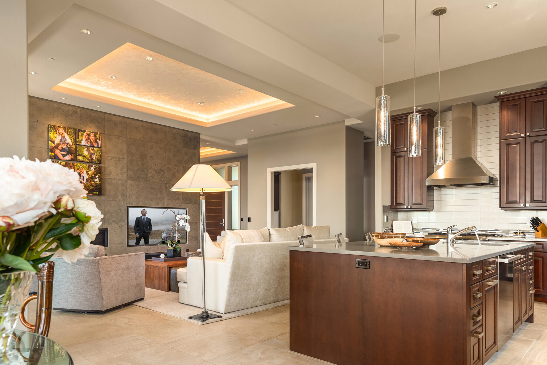 Kitchen open to the living area